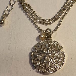 NEW sand dollar charm pendant necklace Pearl beach